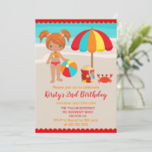 Fiesta de cumpleaños de niña en la playa de verano