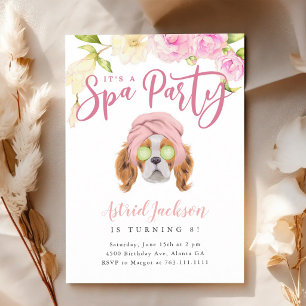 Invitación Fiesta de cumpleaños de niña en spa para cachorros