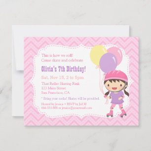 Invitación Fiesta de Cumpleaños de Niña Monada en Patines