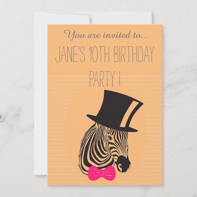Invitación Fiesta de cumpleaños de niña o preadolescente de P (Anverso)