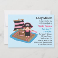 Fiesta de cumpleaños de niña pirata linda en barco