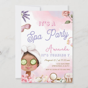Invitación Fiesta de Cumpleaños de Niña Rosa Mimar Spa Encant