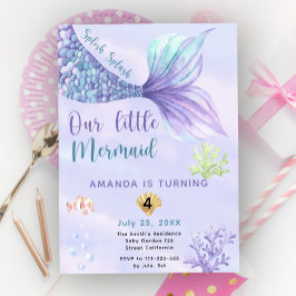 Invitación Fiesta de cumpleaños de niña sirena