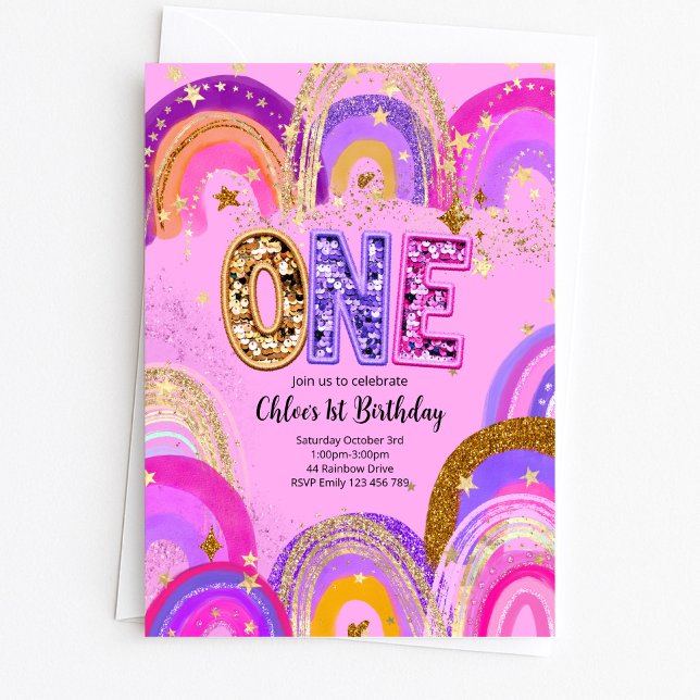 Invitación Fiesta de cumpleaños de niñas de 1 año (Subido por el creador)