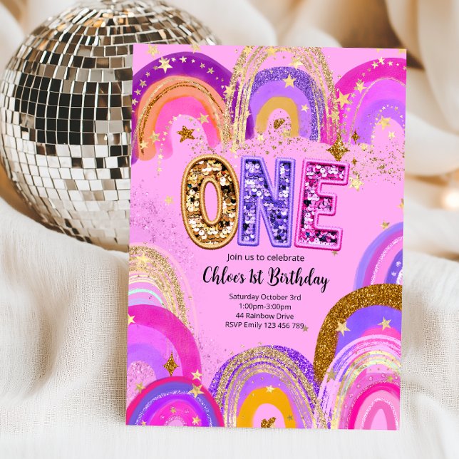 Invitación Fiesta de cumpleaños de niñas de 1 año (Subido por el creador)