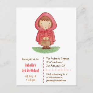 Invitación Fiesta de Cumpleaños de Niñas Dulce Caperucita Roj