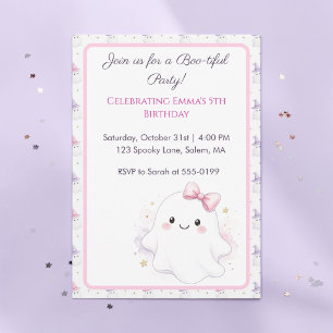 Invitación Fiesta de Cumpleaños de Niñas Fantasmas de Hallowe