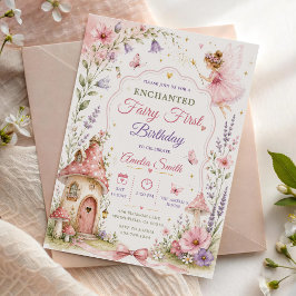 Invitación Fiesta de cumpleaños de niñas florales en jardín d