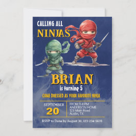 Invitación Fiesta de cumpleaños de Ninja Warrior