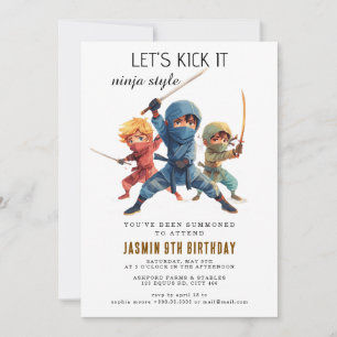 Invitación Fiesta de Cumpleaños de Ninja Warrior Kids
