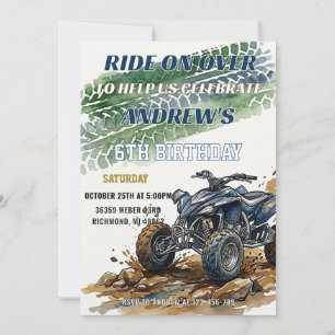 Invitación Fiesta de cumpleaños de niño de carreras de ATV mo