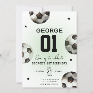 Invitación Fiesta de cumpleaños de niño de fútbol soccer