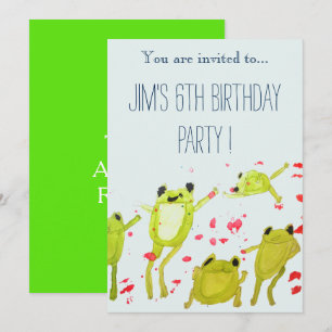 Invitación Fiesta de cumpleaños de niño de ilustracion de ran