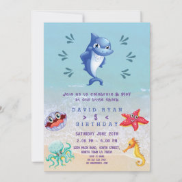 Invitación Fiesta de cumpleaños de niño en la piscina con tib