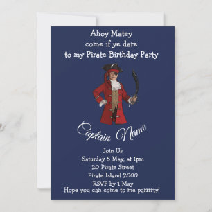 Invitación fiesta de cumpleaños de niño pirata