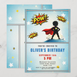 Invitación Fiesta de cumpleaños de niño superhéroe