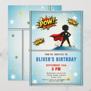 Invitación Fiesta de cumpleaños de niño superhéroe