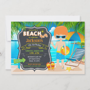 Invitación Fiesta de Cumpleaños de Niño Tropical de Verano en