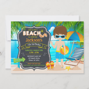 Invitación Fiesta de Cumpleaños de Niño Tropical de Verano en