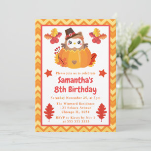Invitación Fiesta de Cumpleaños de niños adorables búho y cal