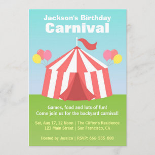 Invitación Fiesta de Cumpleaños de Niños - Alegre Carnaval de