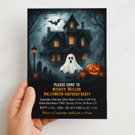 Invitación Fiesta de Cumpleaños de Niños Casa Embrujada Hallo