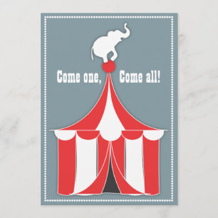 Invitación Fiesta de cumpleaños de niños Circus Tent & Elepha