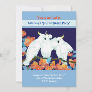 Invitación Fiesta de cumpleaños de niños Cockatoos
