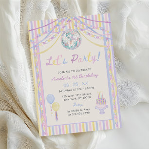 Invitación Fiesta de Cumpleaños de Niños Colorida Fiesta