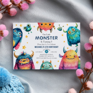 Invitación Fiesta de cumpleaños de niños con acuarela de pequ