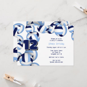 Invitación fiesta de cumpleaños de niños con bolas de voleibo