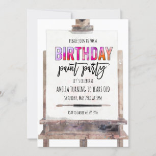 Invitación Fiesta de Cumpleaños de Niños con Caballete de Pin