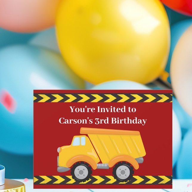 Invitación Fiesta de cumpleaños de niños con camionetas de vo (Subido por el creador)