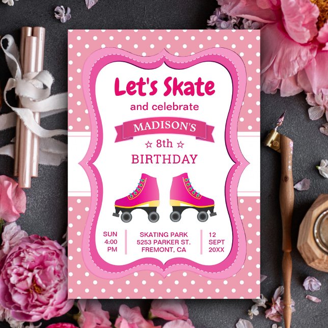 Invitación Fiesta de Cumpleaños de Niños con Patines de Rodil (Subido por el creador)