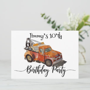 Invitación Fiesta de cumpleaños de niños con Wrecker