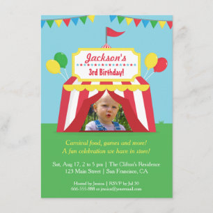 Invitación Fiesta de Cumpleaños de Niños de Carnaval Colorido
