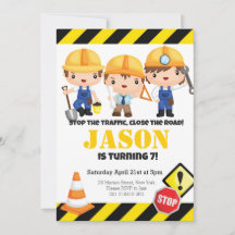 Fiesta de cumpleaños de niños de construcción