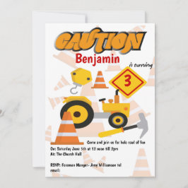 Invitación Fiesta de cumpleaños de niños de construcción