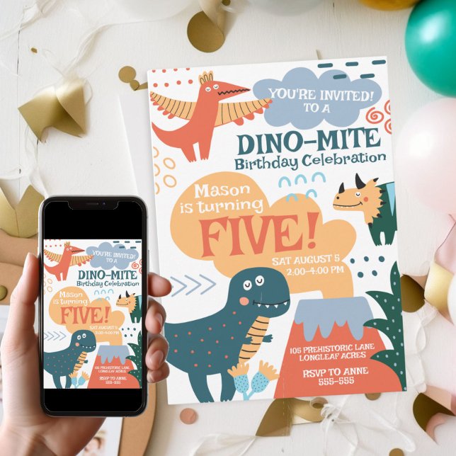 Invitación Fiesta de cumpleaños de niños de dinosaurios peque (Subido por el creador)