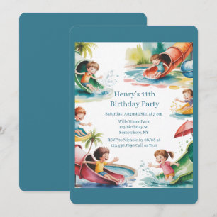 Invitación Fiesta de cumpleaños de niños de edad de diapositi