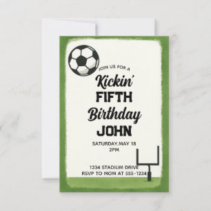 Invitación fiesta de cumpleaños de niños de fútbol