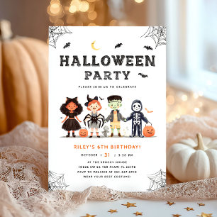 Invitación Fiesta de cumpleaños de niños de Halloween con fan