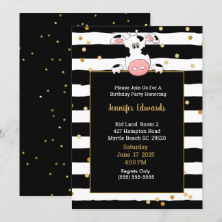 Invitación Fiesta de cumpleaños de niños de la banda de oro n