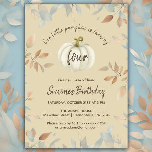 Invitación Fiesta de cumpleaños de niños de otoño acuarela