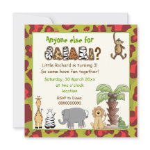 Fiesta de cumpleaños de niños de safari verde rojo