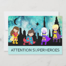 Invitación *~* Fiesta de cumpleaños de niños de SUPERHEROS cu