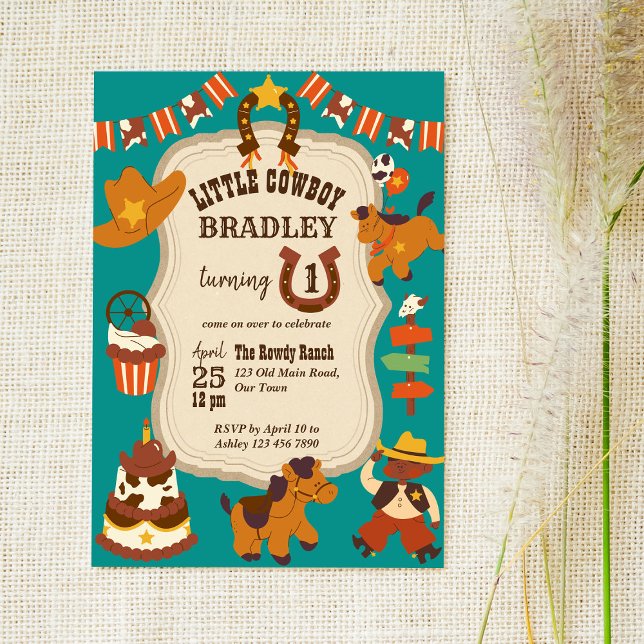 Invitación Fiesta de cumpleaños de niños de vaquero pequeño (Subido por el creador)