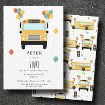 Fiesta de Cumpleaños de Niños en Autobús Escolar A
