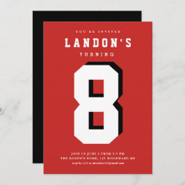 Invitación Fiesta de cumpleaños de niños fanáticos deportivos