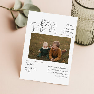 Invitación Fiesta de Cumpleaños de Niños Hermanos y Hermanas 